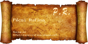 Pécsi Rufina névjegykártya